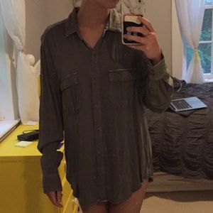 American Eagle collared boyfriend shirt/tunic top